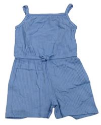 Světlemodrý žebrovaný kraťasový overal Primark