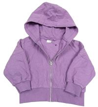 Lila propínací crop oversized mikina s kapucí Next