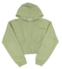 Světlekhaki crop mikina s kapucí Candy Couture vel. 176