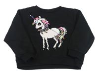 Černá mikina s překlápěcími flitry H&M