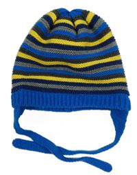 Modro-žlutá pruhovaná čepice Lupilu