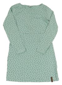 Zelenkavé puntíkaté bavlněné šaty Yigga