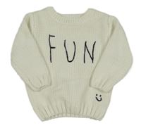 Smetanový žinylkový svetr s nápisem Next