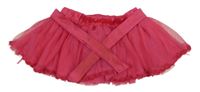 Růžová tylová sukně se stuhou 