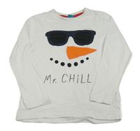 Bílé triko se sněhulákem Little Kids