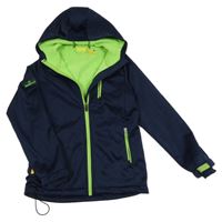 Tmavomodrá softshellová bunda s kapucí 