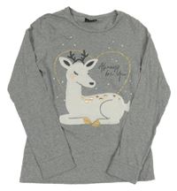 Šedé pyžamové triko se srnou C&A