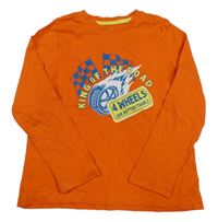 Oranžové triko s vlajkami a nápisem Lupilu