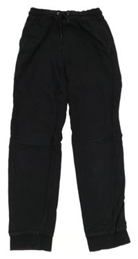 Černé tepláky s žebrováním Tu