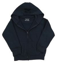 Tmavomodrá propínací mikina s kapucí Primark