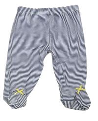 Tmavomodro-bílé pruhované polodupky s mašlemi