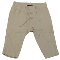 Hnědé žebrované tepláky s knoflíčky 