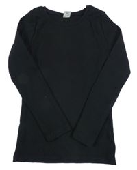 Černé žebrované triko Tu