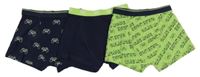 3x tmavomodro-zelené boxerky s ovladači 