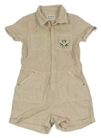 Béžový riflový kraťasový overal s Hedvikou M&S