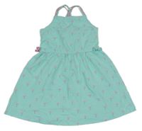 Pomněnkové bavlněné šaty s palmami C&A