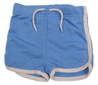 Modré teplákové kraťasy se světlerůžovým lemem Primark