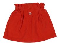 Červená manšestrová paper bag sukně TCM