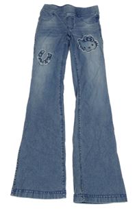 Modré flare kalhoty riflového vzhledu s Kitty H&M