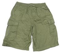 Khaki plátěné kraťasy s kapsami H&M