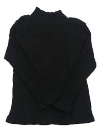 Černý žebrovaný svetr Shein
