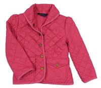 Růžová šusťáková prošívaná zateplená bunda Ralph Lauren