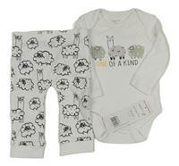 Nové - Bílé body se zvířátky + tepláky F&F
