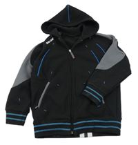 Černo-šedá sportovní funkční bunda s logem a kapucí Babolat 