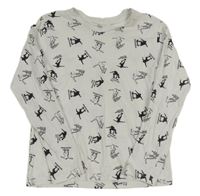 Bílé triko se skateboardisty Y.F.K. 