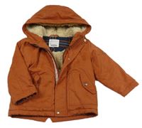 Rezavá šusťáková zimní bunda s kapucí C&A