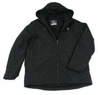 Černá šusťáková zimní bunda s kapucí George 