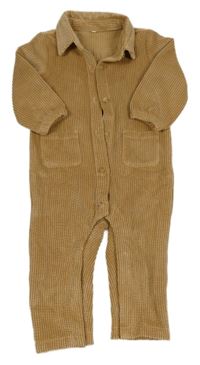 Béžový manšestrový overal 