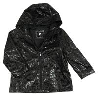 Černá vzorovaná nepromokavá jarní bunda s kapucí V by Very