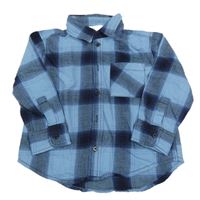 Světlemodro-tmavomodrá kostkovaná košile H&M