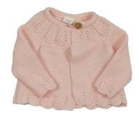 Světlerůžový propínací svetr