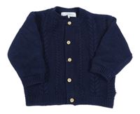 Tmavomodrý propínací svetr Cadet Rousselle