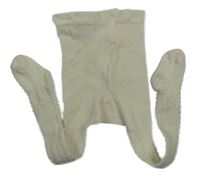 Smetanové vzorované punčocháče H&M