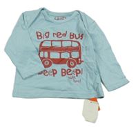 Nové - Světlemodré triko s autobusem Tu