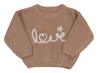 Starorůžový oversize svetr s nápisem Shein