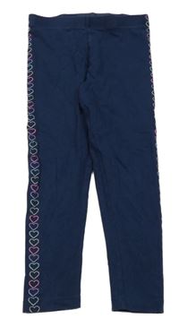 Tmavomodré legíny se srdíčky M&S