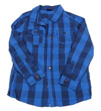 Modro-tmavomodrá kostkovaná košile Kiki&Koko