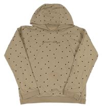 Béžová mikina s puntíky a kapucí George