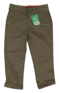 Nové - Hnědé plátěné chino kalhoty Miniclub