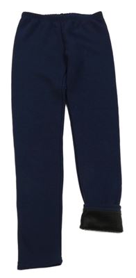 Tmavomodré zateplené legíny Yigga