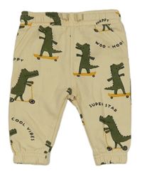 Béžové tepláky s krokodýly F&F