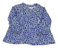 Tmavomodrá halenková květovaná tunika Tex