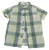 Khaki-bílo-světlezelená kostkovaná košile Topomini