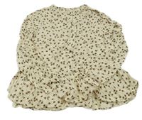 Béžová kytičkovaná halenková tunika Zara 