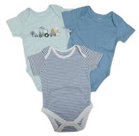 3x Světlemodré + modré + pruhované body Pure Baby 