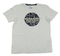 Bílé tričko s logem Jack & Jones